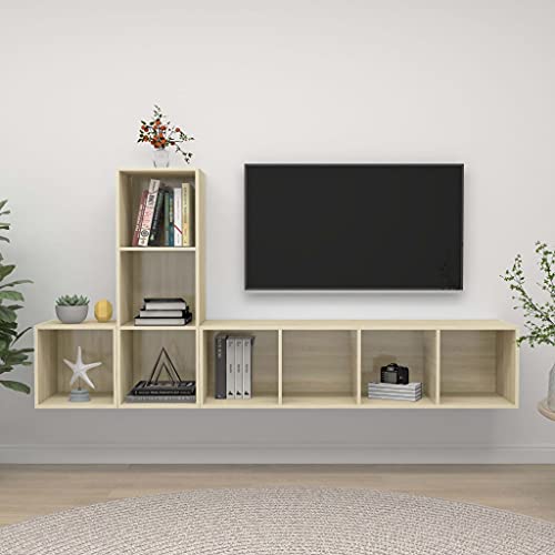 KTHLBRH 3-TLG. TV-Schrank-Set Sonoma-Eiche Holzwerkstoff Fernseher Tisch Sideboard Wohnzimmer Fernseher kommode lowboard KTHLBRH 3-TLG. TV-Schrank-Set Sonoma-Eiche Holzwerkstoff Fernseher Tisch Sideboard Wohnzimmer Fernseher kommode lowboard von KTHLBRH