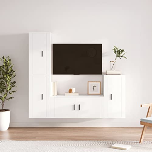 KTHLBRH 4-TLG. TV-Schrank-Set Weiß Holzwerkstoff tv Bank Sideboard Wohnzimmer Fernsehschrank kommode KTHLBRH 4-TLG. TV-Schrank-Set Weiß Holzwerkstoff tv Bank Sideboard Wohnzimmer Fernsehschrank kommode von KTHLBRH