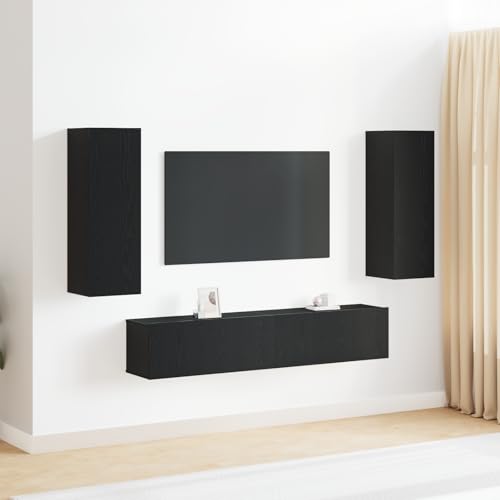 KTHLBRH 4-teiliges TV-Schrank-Set wandmontiert Schwarze Eiche Holzwerkstoff Fernsehschrank tv unterschrank kommode tv Cabinet KTHLBRH 4-teiliges TV-Schrank-Set wandmontiert Schwarze Eiche Holzwerkstoff Fernsehschrank tv unterschrank kommode tv Cabinet von KTHLBRH