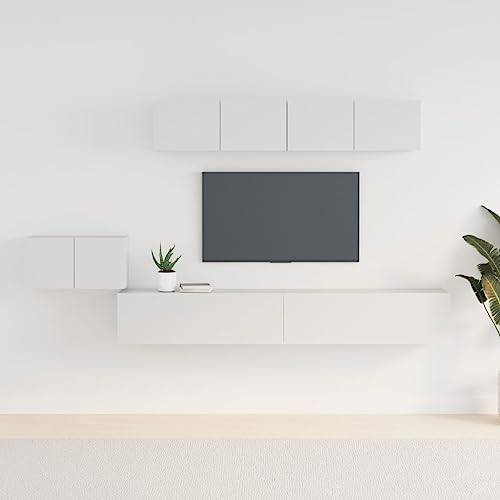 KTHLBRH 5-TLG. TV-Schrank-Set Weiß Holzwerkstoff Modulares Würfelregal aus Massivholz mit schwebendem Design für Wohnzimmer KTHLBRH 5-TLG. TV-Schrank-Set Weiß Holzwerkstoff Modulares Würfelregal aus Massivholz mit schwebendem Design für Wohnzimmer von KTHLBRH