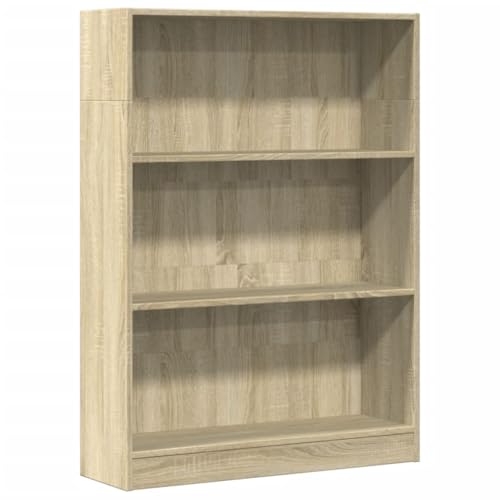 KTHLBRH Aufbewahrungsregal Vitrinenschrank Wohnzimmer Schrank Bookcase - Bücherregal Sonoma-Eiche 80x24x109 cm Holzwerkstoff für Küche Outdoor Zimmer Büro von KTHLBRH