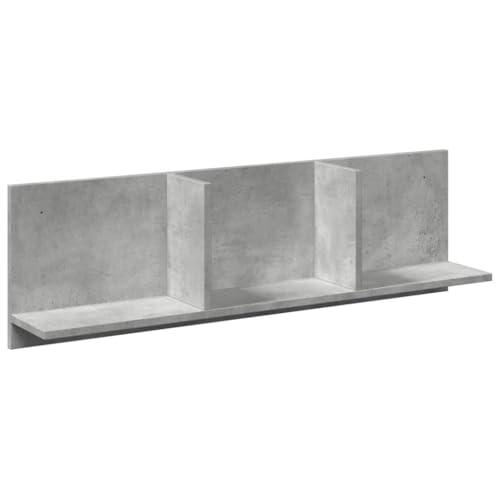 KTHLBRH Badablage Wandregal Klein Pflanzenregal Schwebendes Regal - Wandschrank 100x16,5x30 cm Betongrau Holzwerkstoff für Büro Wohnzimmer Küchen Balkon von KTHLBRH