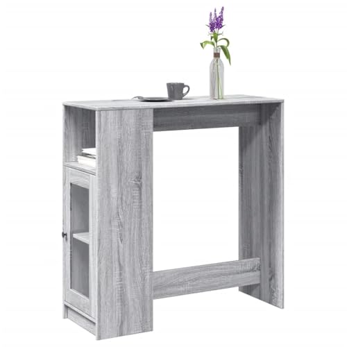KTHLBRH Bartisch mit Regal Grau Sonoma Mahlzeitentisch Esstisch für Innenraum 101x40x103,5 cm Holzwerkstoff KTHLBRH Bartisch mit Regal Grau Sonoma Mahlzeitentisch Esstisch für Innenraum 101x40x103,5 cm Holzwerkstoff von KTHLBRH