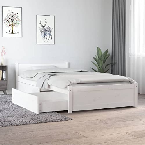 KTHLBRH Bed Frame Jugendbett Stauraumbett Bett mit Schubladen Weiß 90x190 cm 3FT Single KTHLBRH Bed Frame Jugendbett Stauraumbett Bett mit Schubladen Weiß 90x190 cm 3FT Single von KTHLBRH