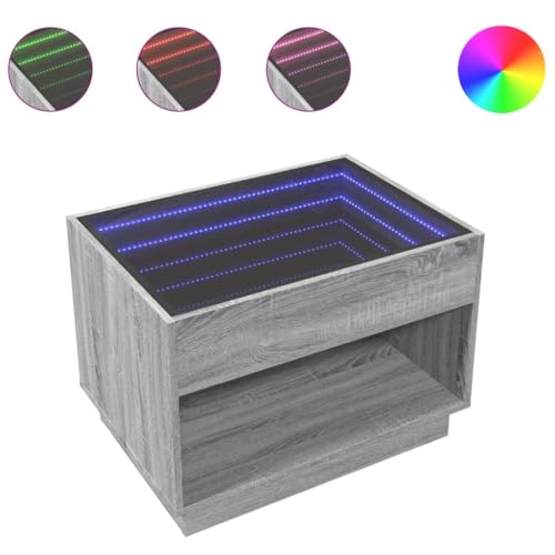 KTHLBRH Beistelltisch Klein Beistelltisch Couch Kleiner Tisch Outdoor Wohnzimmer Möbel - Couchtisch mit Infinity-LED Grau Sonoma 70x50x50 cm für Balkon Küche Schlafzimmer Wohnzimmer KTHLBRH Beistelltisch Klein Beistelltisch Couch Kleiner Tisch Outdoor Wohnzimmer Möbel - Couchtisch mit Infinity-LED Grau Sonoma 70x50x50 cm für Balkon Küche Schlafzimmer Wohnzimmer von KTHLBRH