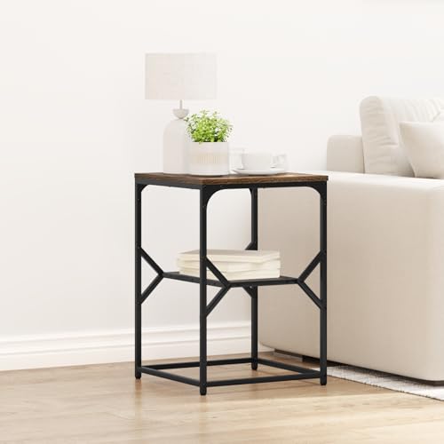 KTHLBRH Beistelltisch Räuchereiche kommode mit schubladen nachttisch for Schlafzimmer Wohnzimmer 41x40x60 cm Holzwerkstoff von KTHLBRH