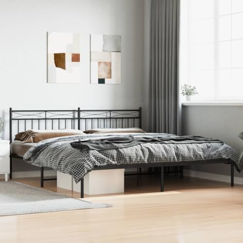KTHLBRH Bettgestell Familienbett Doppelbett Schlafzimmer möbel Bettgestell mit Kopfteil Metall Schwarz 193x203 cm KTHLBRH Bettgestell Familienbett Doppelbett Schlafzimmer möbel Bettgestell mit Kopfteil Metall Schwarz 193x203 cm von KTHLBRH