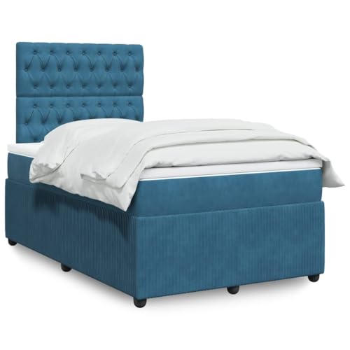KTHLBRH Bettgestell Familienbett Doppelbett Schlafzimmer möbel Boxspringbett mit Matratze Blau 120x190 cm Samt KTHLBRH Bettgestell Familienbett Doppelbett Schlafzimmer möbel Boxspringbett mit Matratze Blau 120x190 cm Samt von KTHLBRH