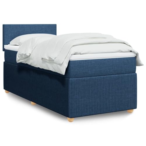 KTHLBRH Bettgestell Familienbett Doppelbett Schlafzimmer möbel Boxspringbett mit Matratze Blau 90x190 cm Stoff KTHLBRH Bettgestell Familienbett Doppelbett Schlafzimmer möbel Boxspringbett mit Matratze Blau 90x190 cm Stoff von KTHLBRH