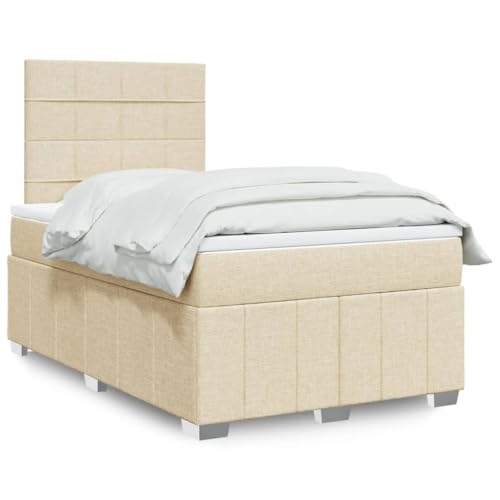 KTHLBRH Bettgestell Familienbett Doppelbett Schlafzimmer möbel Boxspringbett mit Matratze Creme 120x190 cm Stoff KTHLBRH Bettgestell Familienbett Doppelbett Schlafzimmer möbel Boxspringbett mit Matratze Creme 120x190 cm Stoff von KTHLBRH