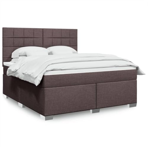 KTHLBRH Bettgestell Familienbett Doppelbett Schlafzimmer möbel Boxspringbett mit Matratze Dunkelbraun 180x200 cm Stoff von KTHLBRH