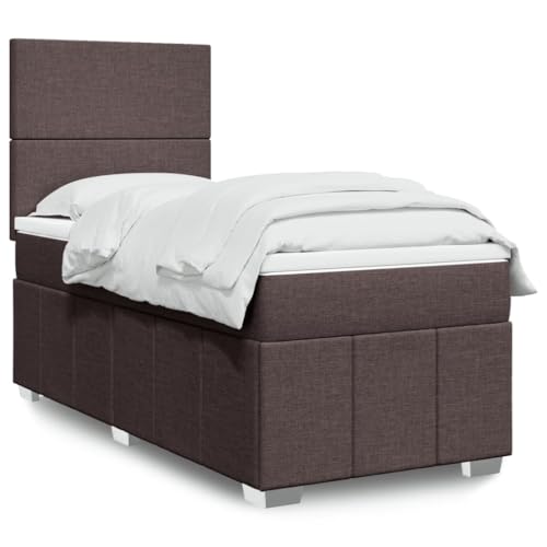KTHLBRH Bettgestell Familienbett Doppelbett Schlafzimmer möbel Boxspringbett mit Matratze Dunkelbraun 90x200 cm Stoff von KTHLBRH