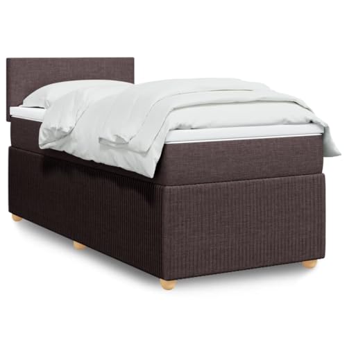 KTHLBRH Bettgestell Familienbett Doppelbett Schlafzimmer möbel Boxspringbett mit Matratze Dunkelbraun 90x200 cm Stoff von KTHLBRH