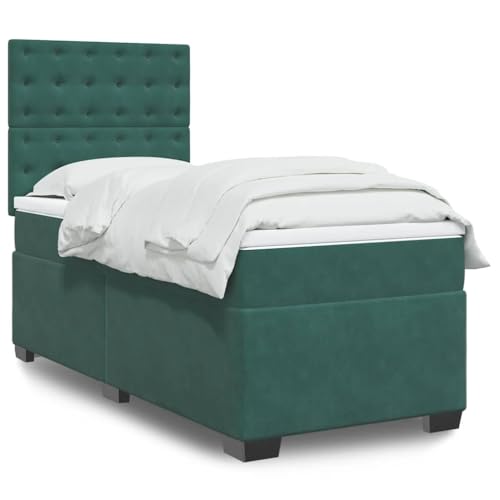 KTHLBRH Bettgestell Familienbett Doppelbett Schlafzimmer möbel Boxspringbett mit Matratze Dunkelgrün 100x200 cm Samt KTHLBRH Bettgestell Familienbett Doppelbett Schlafzimmer möbel Boxspringbett mit Matratze Dunkelgrün 100x200 cm Samt von KTHLBRH