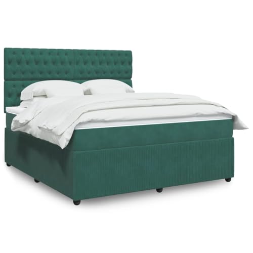 KTHLBRH Bettgestell Familienbett Doppelbett Schlafzimmer möbel Boxspringbett mit Matratze Dunkelgrün 180x200 cm Samt KTHLBRH Bettgestell Familienbett Doppelbett Schlafzimmer möbel Boxspringbett mit Matratze Dunkelgrün 180x200 cm Samt von KTHLBRH