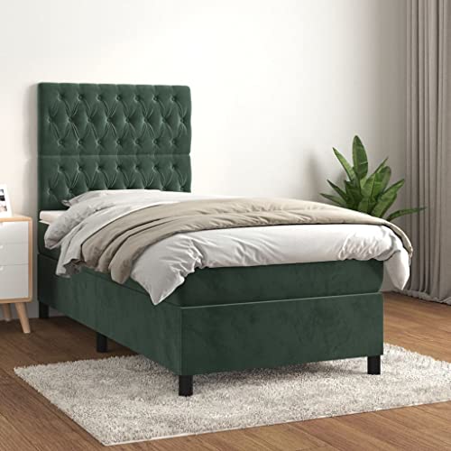KTHLBRH Bettgestell Familienbett Doppelbett Schlafzimmer möbel Boxspringbett mit Matratze Dunkelgrün 80x200 cm Samt KTHLBRH Bettgestell Familienbett Doppelbett Schlafzimmer möbel Boxspringbett mit Matratze Dunkelgrün 80x200 cm Samt von KTHLBRH
