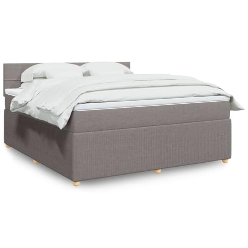 KTHLBRH Bettgestell Familienbett Doppelbett Schlafzimmer möbel Boxspringbett mit Matratze Taupe 180x200 cm Stoff KTHLBRH Bettgestell Familienbett Doppelbett Schlafzimmer möbel Boxspringbett mit Matratze Taupe 180x200 cm Stoff von KTHLBRH