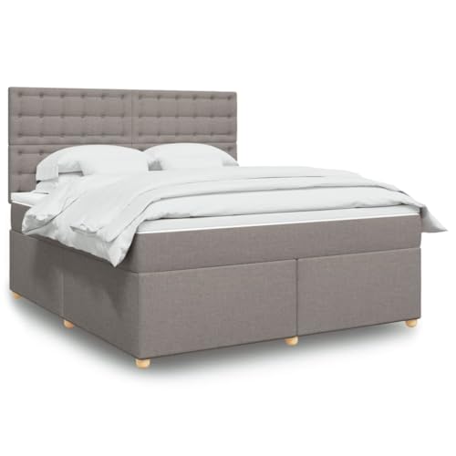 KTHLBRH Bettgestell Familienbett Doppelbett Schlafzimmer möbel Boxspringbett mit Matratze Taupe 180x200 cm Stoff von KTHLBRH