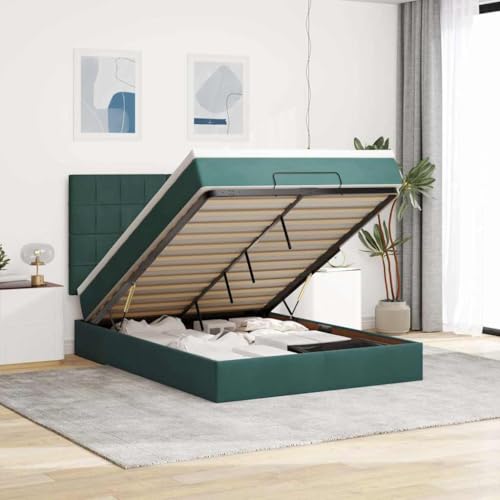 KTHLBRH Bettgestell Familienbett Doppelbett Schlafzimmer möbel Ottoman-Bett mit Matratzen & LEDs Dunkelgrün 140x200 cm Samt KTHLBRH Bettgestell Familienbett Doppelbett Schlafzimmer möbel Ottoman-Bett mit Matratzen & LEDs Dunkelgrün 140x200 cm Samt von KTHLBRH