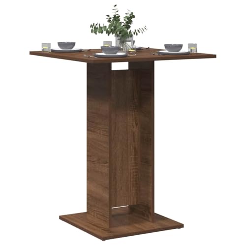 KTHLBRH Bistrotisch Braun Eichen-Optik Tisch für Küche Küchentisch für Restaurant 60x60x75 cm Holzwerkstoff von KTHLBRH