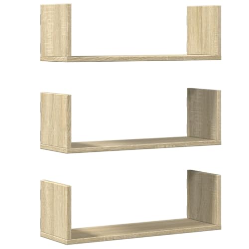 KTHLBRH Bücher Wandregal Bücherregal Wand Badregal Badezimmer Regal - Wandregale 3 STK. Sonoma-Eiche 58x18x18 cm Holzwerkstoff für Küchen Schlafzimmer Wohnzimmer Badezimmer KTHLBRH Bücher Wandregal Bücherregal Wand Badregal Badezimmer Regal - Wandregale 3 STK. Sonoma-Eiche 58x18x18 cm Holzwerkstoff für Küchen Schlafzimmer Wohnzimmer Badezimmer von KTHLBRH