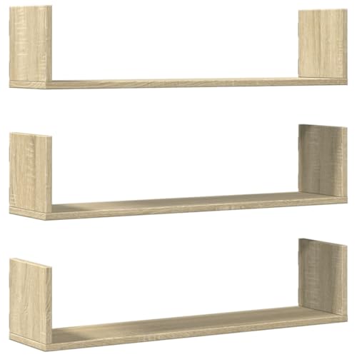 KTHLBRH Bücher Wandregal Bücherregal Wand Badregal Badezimmer Regal - Wandregale 3 STK. Sonoma-Eiche 80x18x18 cm Holzwerkstoff für Küchen Schlafzimmer Wohnzimmer Badezimmer KTHLBRH Bücher Wandregal Bücherregal Wand Badregal Badezimmer Regal - Wandregale 3 STK. Sonoma-Eiche 80x18x18 cm Holzwerkstoff für Küchen Schlafzimmer Wohnzimmer Badezimmer von KTHLBRH