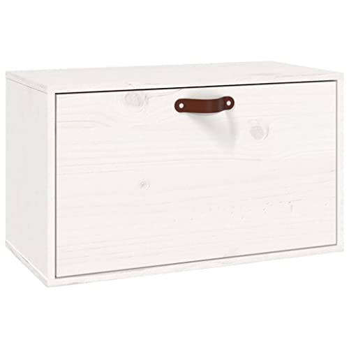 KTHLBRH Bücher Wandregal Bücherregal Wand Badregal Badezimmer Regal - Wandschrank Weiß 60x30x35 cm Massivholz Kiefer für Büro Küchen Wohnzimmer Schlafzimmer von KTHLBRH