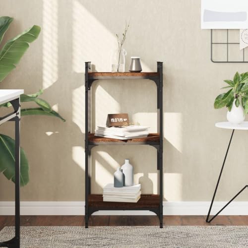 KTHLBRH Bücherregal 3 Böden Braun Eichen-Optik Multifunktionales Bücherregal für Schlafzimmer 40x30x86cm Holzwerkstoff KTHLBRH Bücherregal 3 Böden Braun Eichen-Optik Multifunktionales Bücherregal für Schlafzimmer 40x30x86cm Holzwerkstoff von KTHLBRH