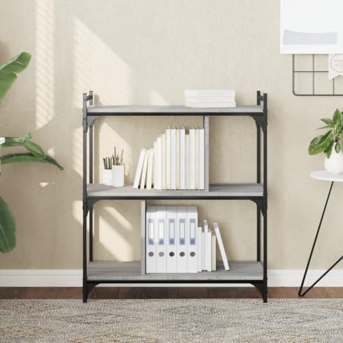 KTHLBRH Bücherregal 3 Böden Grau Sonoma Aufbewahrungsregal Büroregal für Büro 76x32x88 cm Holzwerkstoff KTHLBRH Bücherregal 3 Böden Grau Sonoma Aufbewahrungsregal Büroregal für Büro 76x32x88 cm Holzwerkstoff von KTHLBRH