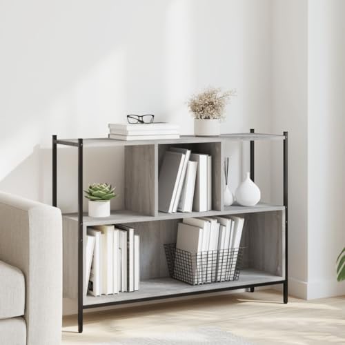 KTHLBRH Bücherregal Grau Sonoma Multifunktionales Bücherregal für Aufbewahrung 102x28x77,5 cm Holzwerkstoff KTHLBRH Bücherregal Grau Sonoma Multifunktionales Bücherregal für Aufbewahrung 102x28x77,5 cm Holzwerkstoff von KTHLBRH