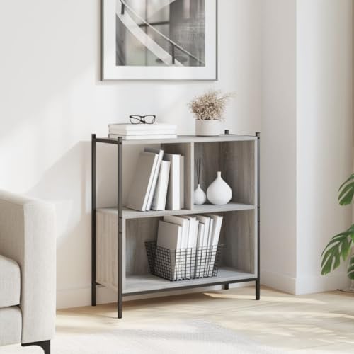 KTHLBRH Bücherregal Grau Sonoma Multifunktionales Bücherregal für Wohnzimmer 72x28x77,5 cm Holzwerkstoff KTHLBRH Bücherregal Grau Sonoma Multifunktionales Bücherregal für Wohnzimmer 72x28x77,5 cm Holzwerkstoff von KTHLBRH