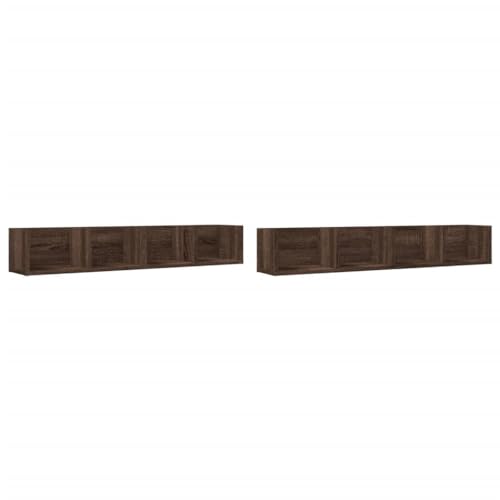KTHLBRH Bücherregal Schwebend Badregal Pflanzenregal Schwebendes Regal - Wandschränke 2 STK. Braun Eichen-Optik 99x18x16,5 cm für Büro Badezimmer Wohnzimmer Schlafzimmer KTHLBRH Bücherregal Schwebend Badregal Pflanzenregal Schwebendes Regal - Wandschränke 2 STK. Braun Eichen-Optik 99x18x16,5 cm für Büro Badezimmer Wohnzimmer Schlafzimmer von KTHLBRH