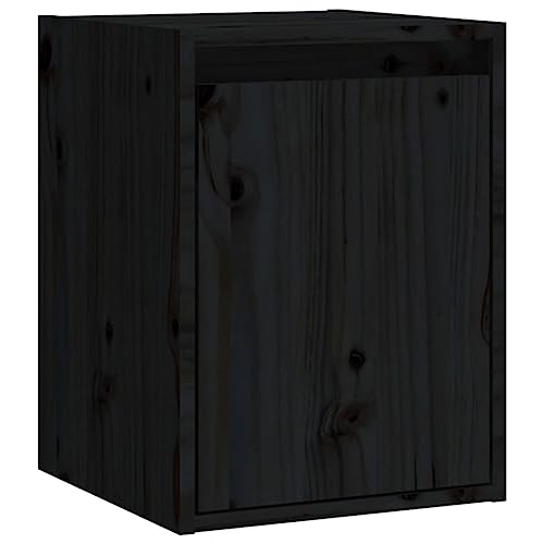 KTHLBRH Bücherregal Schwebend Badregal Pflanzenregal Schwebendes Regal - Wandschrank Schwarz 30x30x40 cm Massivholz Kiefer für Büro Schlafzimmer Badezimmer Wohnzimmer von KTHLBRH