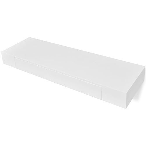 KTHLBRH Bücherregal Schwebend Bücherregal Wand Wandregal Küche Kleines Regal Wand - Wandregal Hängeregal mit Schubladen 2 STK. Weiß 80 cm für Küchen Balkon Wohnzimmer Badezimmer KTHLBRH Bücherregal Schwebend Bücherregal Wand Wandregal Küche Kleines Regal Wand - Wandregal Hängeregal mit Schubladen 2 STK. Weiß 80 cm für Küchen Balkon Wohnzimmer Badezimmer von KTHLBRH