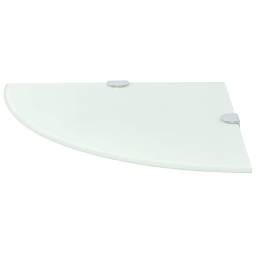 KTHLBRH Bücherregal Schwebend Schweberegale Book Shelf Floating Shelves - Eckablage mit Verchromten Halterungen Glas Weiß 35x35 cm für Balkon Wohnzimmer Schlafzimmer Büro von KTHLBRH