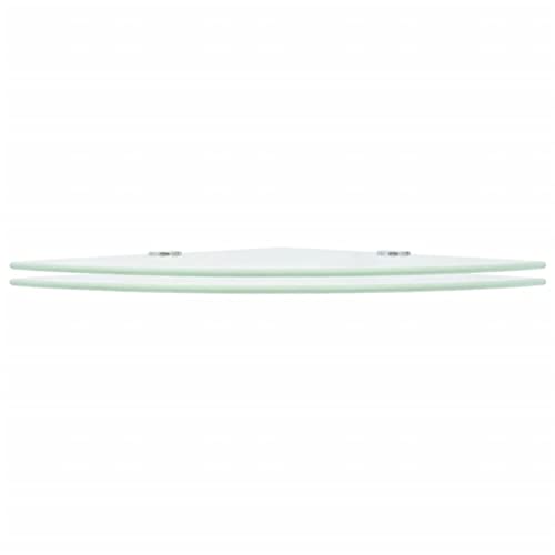 KTHLBRH Bücherregal Schwebend Schweberegale Book Shelf Floating Shelves - Eckregale 2 STK. mit verchromten Halterungen Glas Weiß 35x35 cm für Balkon Wohnzimmer Schlafzimmer Büro von KTHLBRH