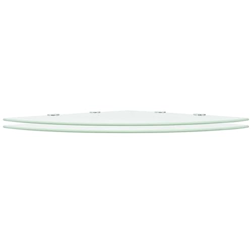 KTHLBRH Bücherregal Schwebend Schweberegale Book Shelf Floating Shelves - Eckregale 2 STK. mit verchromten Halterungen Glas Weiß 45x45cm für Balkon Wohnzimmer Schlafzimmer Büro von KTHLBRH