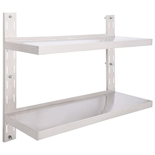 KTHLBRH Bücherregal Schwebend Schweberegale Book Shelf Floating Shelves - Wandregal mit 2 Ablagen Edelstahl 100x30 cm für Wohnzimmer Badezimmer Küchen Schlafzimmer KTHLBRH Bücherregal Schwebend Schweberegale Book Shelf Floating Shelves - Wandregal mit 2 Ablagen Edelstahl 100x30 cm für Wohnzimmer Badezimmer Küchen Schlafzimmer von KTHLBRH