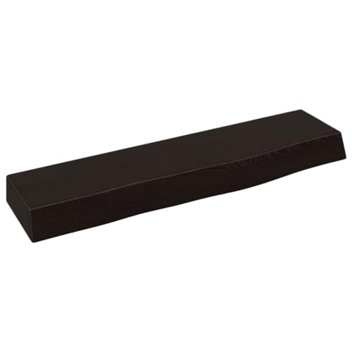 KTHLBRH Bücherregal Schwebend Wandregal Klein Regale Wand Floating Shelves - Wandregal Dunkelbraun 40x10x4 cm Massivholz Eiche Behandelt für Wohnzimmer Badezimmer Küchen Büro von KTHLBRH