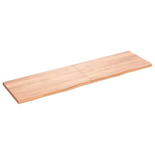 KTHLBRH Bücherregal Schwebend Wandregal Klein Regale Wand Floating Shelves - Wandregal Hellbraun 180x50x(2-4) cm Massivholz Eiche Behandelt für Wohnzimmer Badezimmer Küchen Büro von KTHLBRH