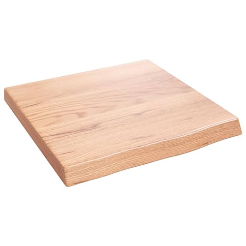 KTHLBRH Bücherregal Schwebend Wandregal Klein Regale Wand Floating Shelves - Wandregal Hellbraun 40x40x(2-4) cm Massivholz Eiche Behandelt für Wohnzimmer Badezimmer Küchen Büro von KTHLBRH