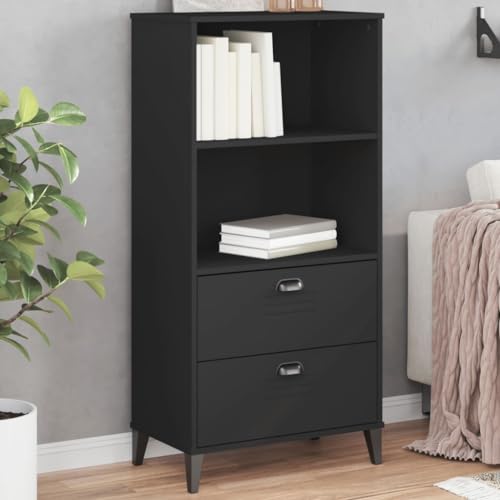 KTHLBRH Bücherschrank Schwarz Multifunktionales Bücherregal für Büro 60x35x123 cm Holzwerkstoff KTHLBRH Bücherschrank Schwarz Multifunktionales Bücherregal für Büro 60x35x123 cm Holzwerkstoff von KTHLBRH