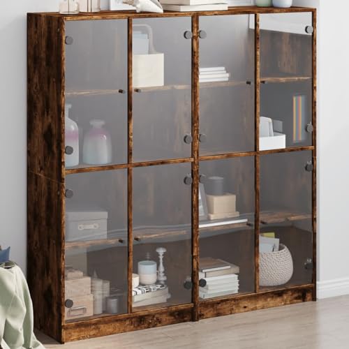 KTHLBRH Bücherschrank mit Türen Räuchereiche kommoden flurschrank for Wohnzimmer Schlafzimmer 136x37x142cm Holzwerkstoff KTHLBRH Bücherschrank mit Türen Räuchereiche kommoden flurschrank for Wohnzimmer Schlafzimmer 136x37x142cm Holzwerkstoff von KTHLBRH