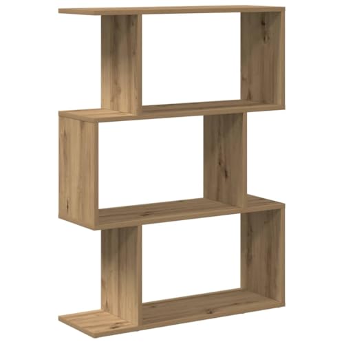 KTHLBRH Büro Schrank Bücherregale Bücherschrank Regal Küche - Raumteiler-Bücherregal 3 Fächer Artisan-Eiche 70x24x97 cm für Abstellraum Küche Zimmer Wohnzimmer von KTHLBRH