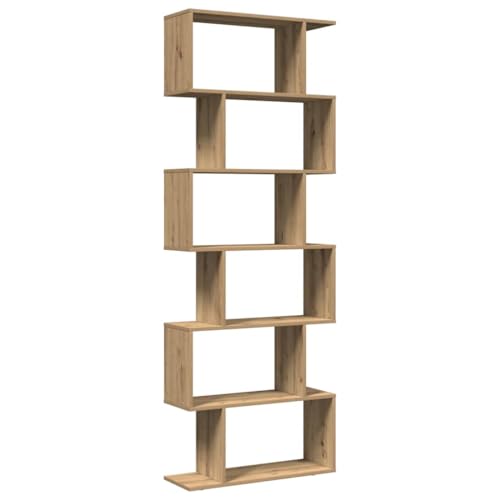 KTHLBRH Büro Schrank Bücherregale Bücherschrank Regal Küche - Raumteiler-Bücherregal 6 Etagen Artisan-Eiche 70x24x193 cm für Abstellraum Küche Zimmer Wohnzimmer von KTHLBRH