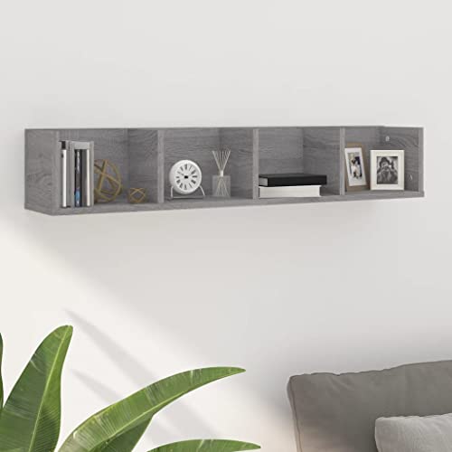 KTHLBRH CD-Wandregal Grau Sonoma Wandboard Schweberegal für Bad Büro 100x18x18 cm Holzwerkstoff KTHLBRH CD-Wandregal Grau Sonoma Wandboard Schweberegal für Bad Büro 100x18x18 cm Holzwerkstoff von KTHLBRH