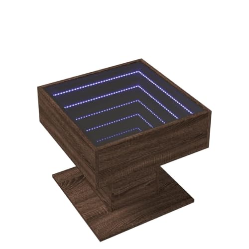 KTHLBRH Cauchsofa Tisch Coffee Table Living Room Wohnzimmer Möbel Couch Tisch Wohnzimmer - LED-Couchtisch Braun Eichen-Optik 50x50x45 cm Holzwerkstoff für Schlafzimmer Balkon Wohnzimmer Garten KTHLBRH Cauchsofa Tisch Coffee Table Living Room Wohnzimmer Möbel Couch Tisch Wohnzimmer - LED-Couchtisch Braun Eichen-Optik 50x50x45 cm Holzwerkstoff für Schlafzimmer Balkon Wohnzimmer Garten von KTHLBRH