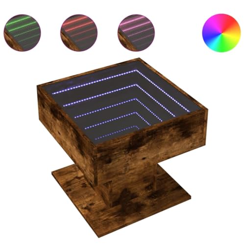 KTHLBRH Cauchsofa Tisch Coffee Table Living Room Wohnzimmer Möbel Couch Tisch Wohnzimmer - LED-Couchtisch Räuchereiche 50x50x45 cm Holzwerkstoff für Schlafzimmer Balkon Wohnzimmer Garten KTHLBRH Cauchsofa Tisch Coffee Table Living Room Wohnzimmer Möbel Couch Tisch Wohnzimmer - LED-Couchtisch Räuchereiche 50x50x45 cm Holzwerkstoff für Schlafzimmer Balkon Wohnzimmer Garten von KTHLBRH