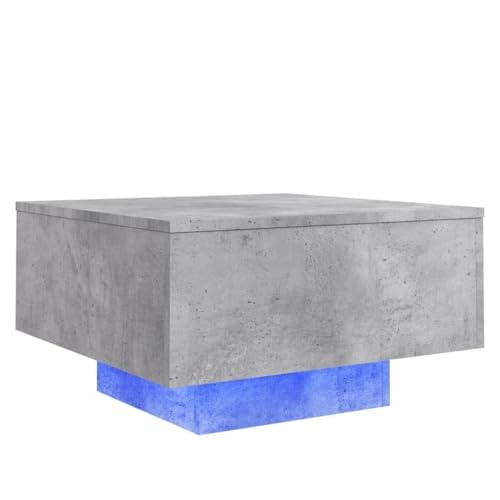 KTHLBRH Cauchsofa Tisch Couchtisch Klein Balkontisch Klein Kleines Regal - Couchtisch mit LED-Leuchten Betongrau 55x55x31 cm für Balkon Schlafzimmer Küche Garten von KTHLBRH
