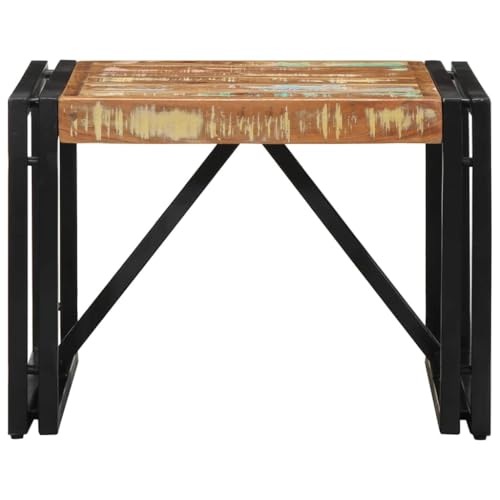 KTHLBRH Cauchsofa Tisch Wohnzimmertisch Balkontisch Klein Kleine Beistelltische - Couchtisch Mehrfarbig 50x50x35 cm Altholz Massivholz für Küche Wohnzimmer Garten Schlafzimmer von KTHLBRH